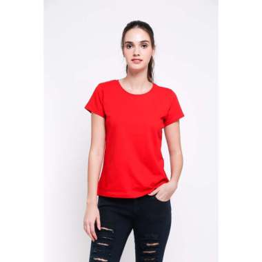 VM Kaos Polos Wanita Lengan Pendek XL MERAH