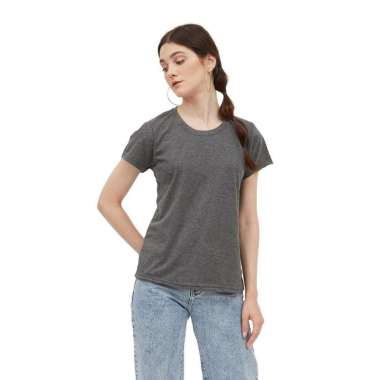 VM Kaos Polos Wanita Lengan Pendek XL Abu tua
