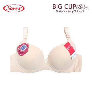 Sorex Bra Cup Besar Ada kawat Kait 3 Big Cup C BH 11188 Vina Series Busa tipis 36 Cream