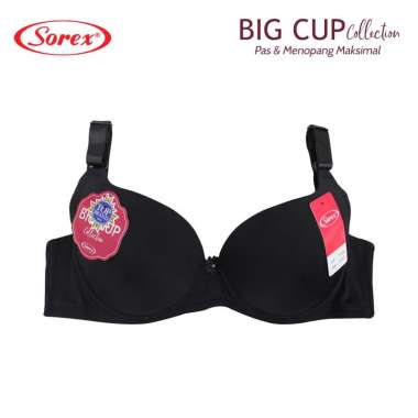 Sorex Bra Cup Besar Ada kawat Kait 3 Big Cup C BH 11188 Vina Series Busa tipis 40 Hitam