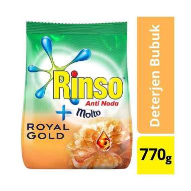 Promo Harga Rinso Anti Noda Deterjen Bubuk + Molto Royal Gold 770 gr - Blibli