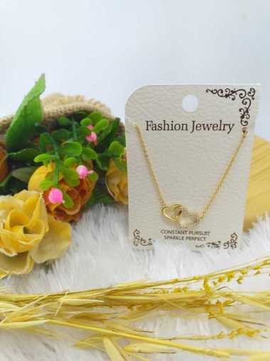 Kalung Liontin Korea Premium Model Love Dua Fhasion Jewelry KC013 GOLD