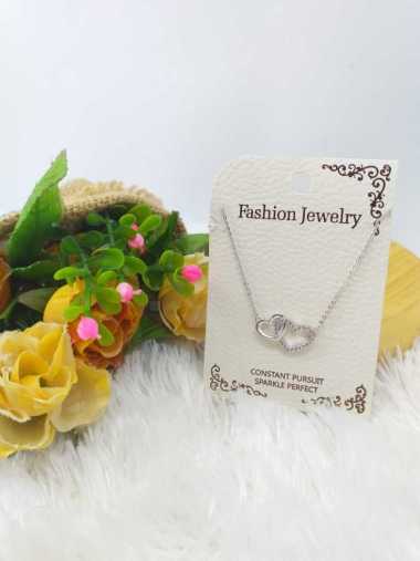 Kalung Liontin Korea Premium Model Love Dua Fhasion Jewelry KC013 SILVER
