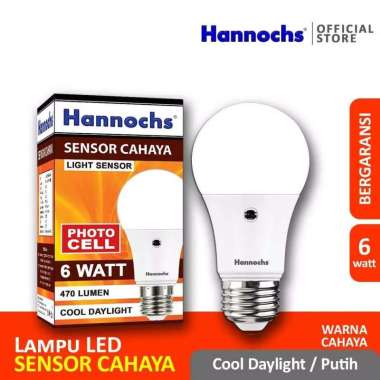 Lampu Led Hannochs sensor cahaya 6W 01 PUTIH