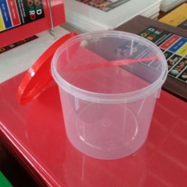 ms venture Toples Plastik Tutup Merah [3000 mL] CLEAR