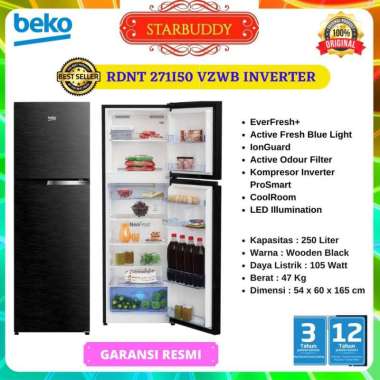 Kulkas 2 Pintu BEKO RDNT 271I50VZWB Prosmart Inverter - Jabodetabek