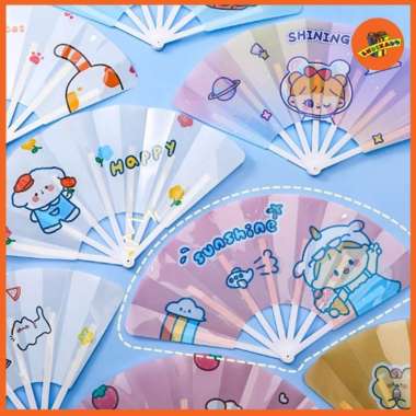MAKASSAR! KIPAS LIPAT PLASTIK KAWAII - Souvenir Kipas Lucu
