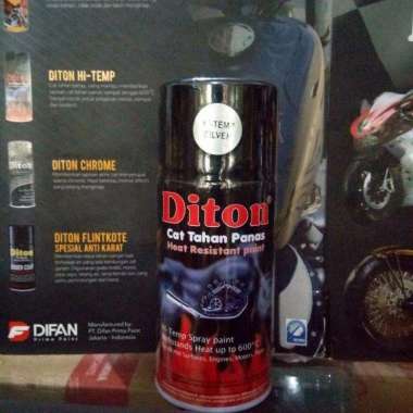 Diton Hi-Temp/Tahan Panas, Chrome/Krom, Flint Kote/ Anti Karat 300 Ml Hi-Temp Silver