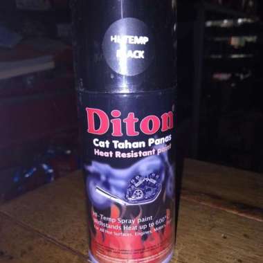 Diton Hi-Temp/Tahan Panas, Chrome/Krom, Flint Kote/ Anti Karat 300 Ml Hitam 150 CC/Ml