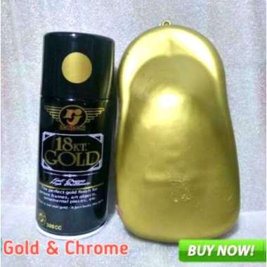 Pilox RJ Chrome/ Krom - Emas Gold 18K Cat Semprot Interior Eksterior Gold 18K - 300 Ml