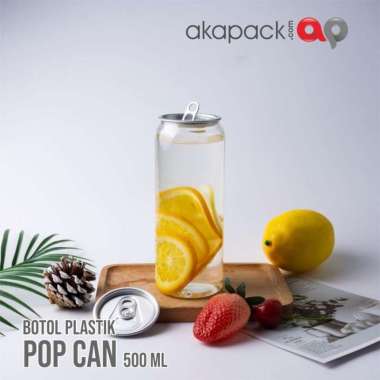 botol plastik Pet Can 500ml tutup kaleng MINIMAL 50pcs/ pop can trans