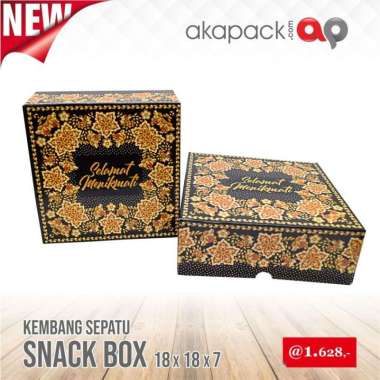 Kotak Nasi Snack Box UK. 18x18x7 Motif Merah
