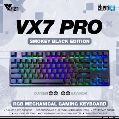 Vortex Series VX7 Pro Smokey RGB Hotswap Mechanical Gaming Keyboard Gateron Yellow