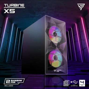 CASING / CASE GAMING VARRO TURBINE X5 GRATIS 2 FAN RGB MICRO ATX