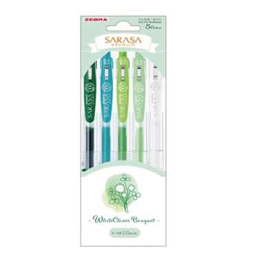 Zebra Sarasa Clip 0.5 mm Gel Pen Limited Bouquet Series Set of 5 Color White Clover