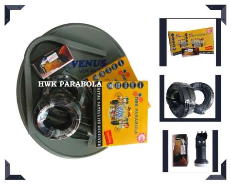 Paket parabola mini 2TV Dish 45 cm Nex Parabola komplit MNC grup kuning