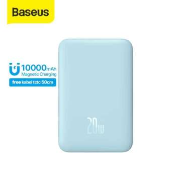 BASEUS POWER BANK WIRELESS MAGNETIC MAGSAFE 20W FAST CHARGING 10000MAH Biru