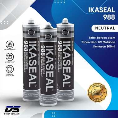 IKASEAL 988 Silicone Sealant Lem Kaca Sealent Netral Clear -