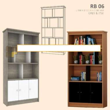 LEMARI BUKU ROMARO RB 06 SONOMA OAK - GREY