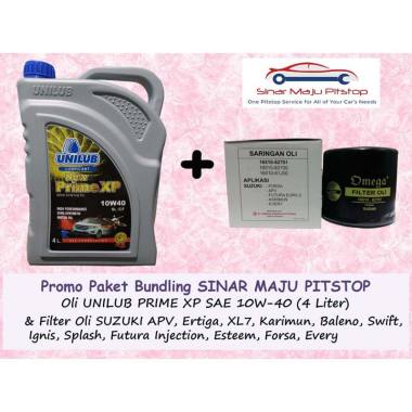 Paket Bundling Oli UNILUB PRIME XP 10W-40 & Filter Oli Mobil SUZUKI XL7 & SUZUKI SPLASH & SUZUKI KAR