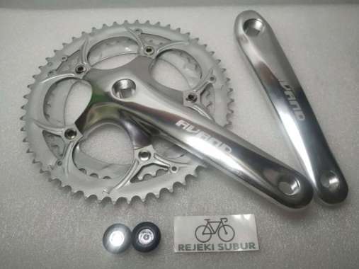 CRANK AVAND 52-42T DOUBLE CHAINRING SPEED SILVER CHROME Sepeda Balap crank set
