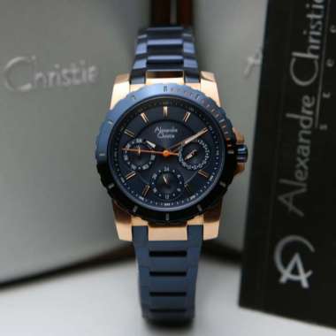 Alexandre Christie AC 6141 6141BFB Jam Tangan Wanita Original Blue Rosegold