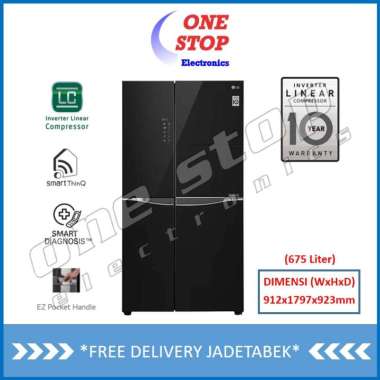 [GARANSI RESMI] LG GC-C247UGUV Kulkas 2 Pintu Side By Side Inverter Linear Compressor and Mini Bar, 