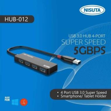 HUB USB 3.0 NISUTA MIKUSO HUB-012 4 PORT SUPER SPEED PLUG AND PLAY