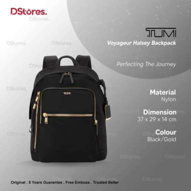 TUMI Voyageur Halsey Backpack Black/Gold