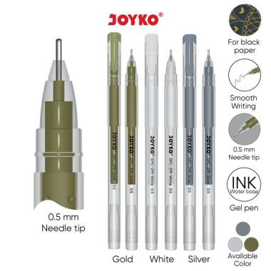 Color Gel Pen Pulpen Pena Joyko GPC-299 Premium Color 0.5 mm Silver
