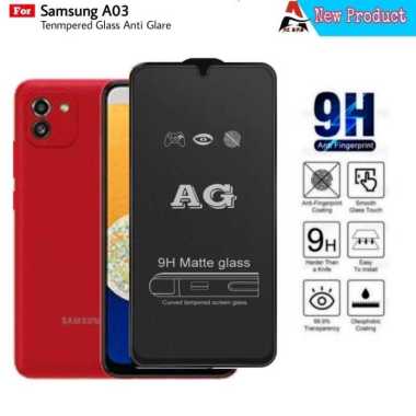 Tempered Glass Samsung A03 Full Cover Protector Handphone Anti Glare