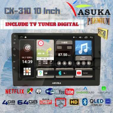Paket ASUKA CK-310 Premium Head Unit 10" Android + TV Tuner Digital