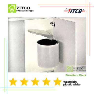 VITCO Cabinet Waste Bin Plastic White / Tempat Sampah Lemari Dapur