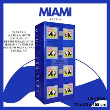 LEMARI PLASTIK MIAMI GAMBAR BESAR TJKRP 3 SUSUN 4 SUSUN