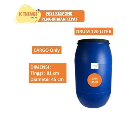Tempat Penyimpanan Tempat Sampah Tong Plastik 120L Drum Air BARU CARG0