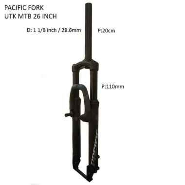 Pacific A205 Fork Suspension MTB 27.5 inch OS Non Lock HITAM