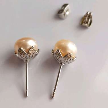 Giwang Tusuk Wanita Mutiara Air Tawar Asli Mutiara