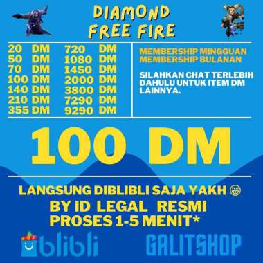 Diamond FREE FIRE - 100 DM FF