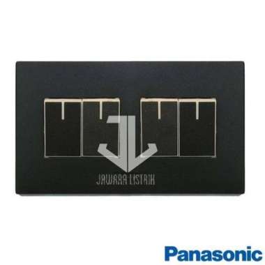 SAKLAR ISI 4 PANASONIC 2 GANG HITAM STYLE BLACK WESJP78049B