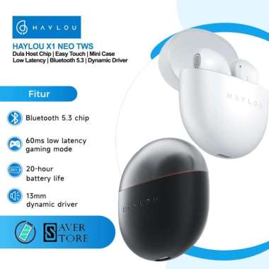 HayLou X1 Neo TWS Bluetooth 5.3 Earphones 20H Battery Life Headset TWS Hitam