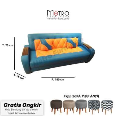 Sofa bed Sofabed sofa minimalis SAM biru kuning Bandung