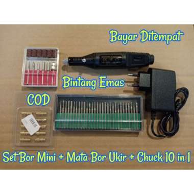 Set Bor Alat Ukir Grafir Arkilik Kayu Batu Cincin / Bor Mini Listrik