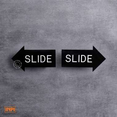 Signage Panah Slide Pintu Toko Geser Sliding Door - INPI House hitam
