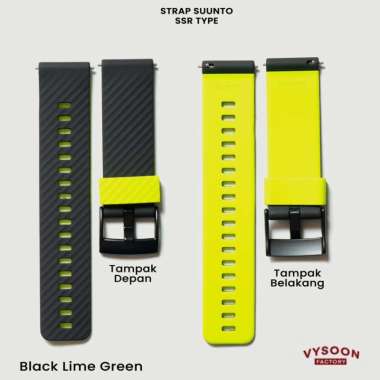 Strap Band Silicone Smartwatch Suunto Traverse 7 / Suunto 9 Non Baro Black Lime Green
