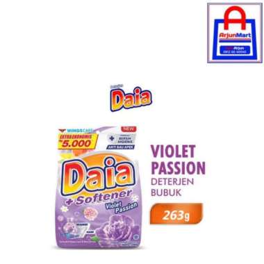 Promo Harga DAIA Deterjen Bubuk + Softener Violet 290 gr - Blibli