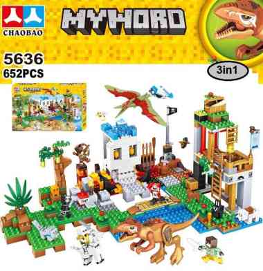 Brick Building Block Chaobao 5636 My World 3in1 ( Dinosaur Island )