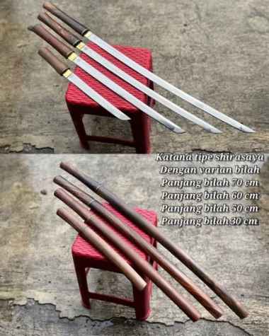 anime cosplay k4tana shirasaya kualitas terbaik all varian - bilah 30 cm bilah 70 cm