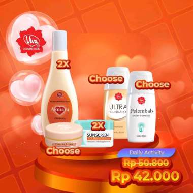 Paket 2 Viva Sunscreen Foundation 2 Viva HBL Asmara Cendana 1 Viva Covering 1 Viva Ultra Foundation
