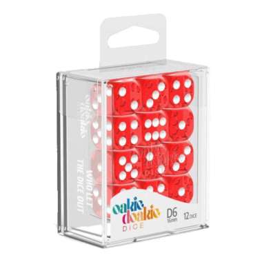 Oakie Doakie [36 pcs] D6 12mm Translucent Red Dadu Dice