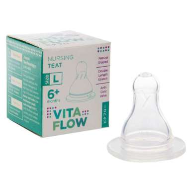 Vitaflow Sillicone Nipple L Anti Colic Vita Flow Dot Silikon Anti Kolik -